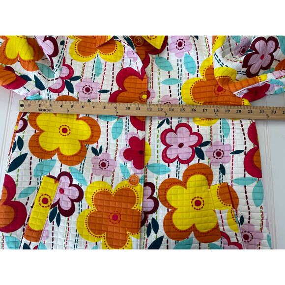 Harve Benard Quilted Mod Floral Spring Jacket Collared Overcoat Size Women's 12 - Picture 4 of 5